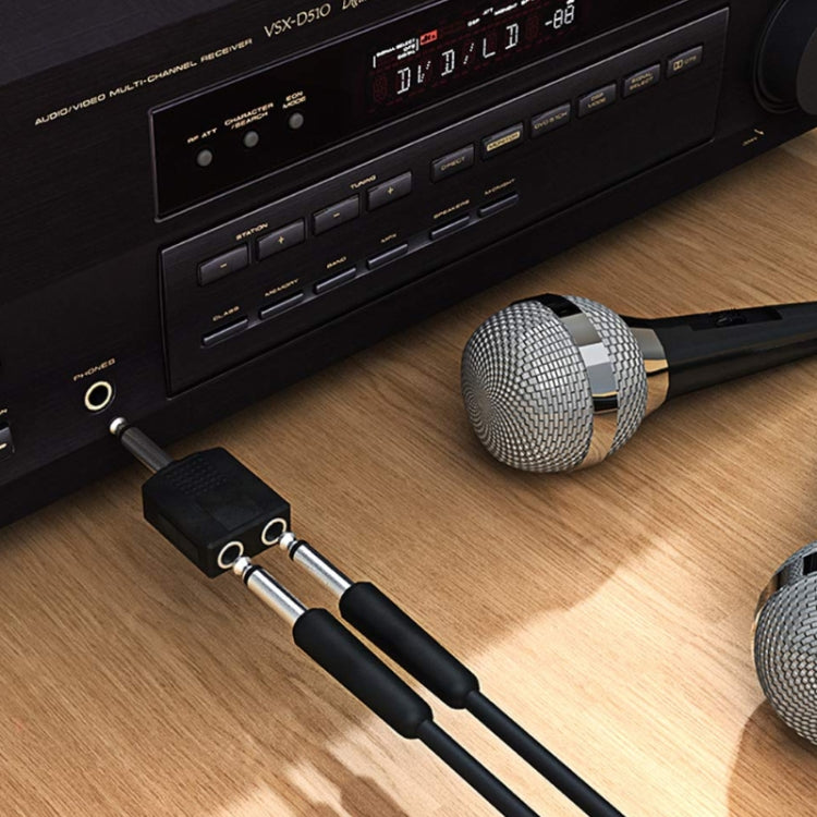 10 connettori da 6,5 mm maschio mono a doppio connettore di conversione audio femmina da 6,5 mm, 6.5mm Male To Dual 6.5mm Female