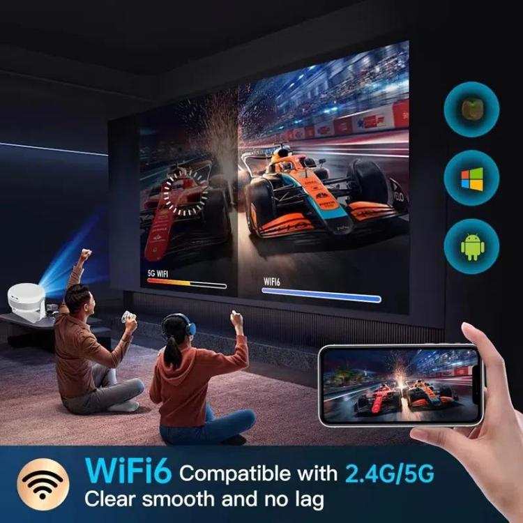 T269 Pro 1280x720P Proiettore intelligente WiFi 6 4K Sistema Android 11 Home Cinema, EU Plug, US Plug, UK Plug, AU Plug