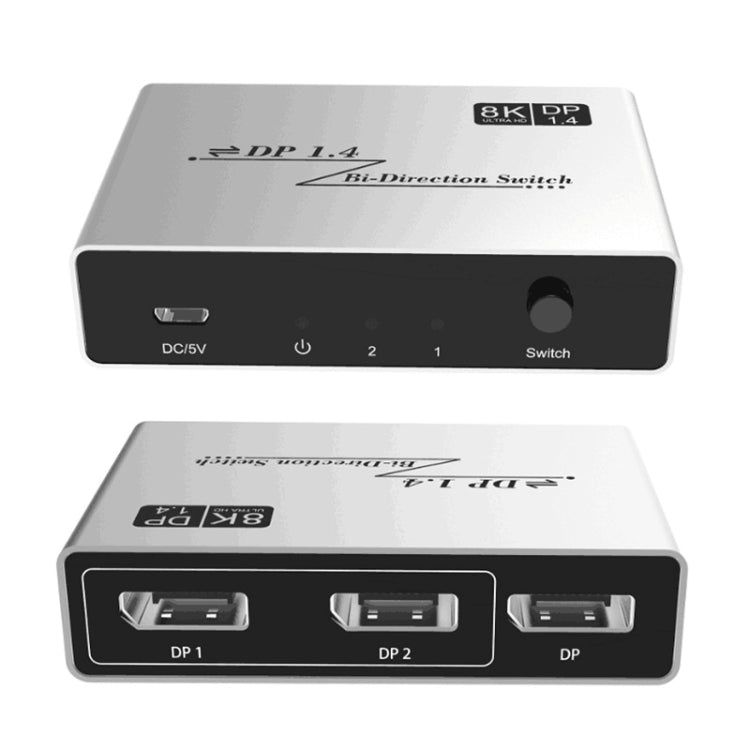 Commutatore bidirezionale 8K 60HZ 1.4V 2 In 1 Out DP, Grey