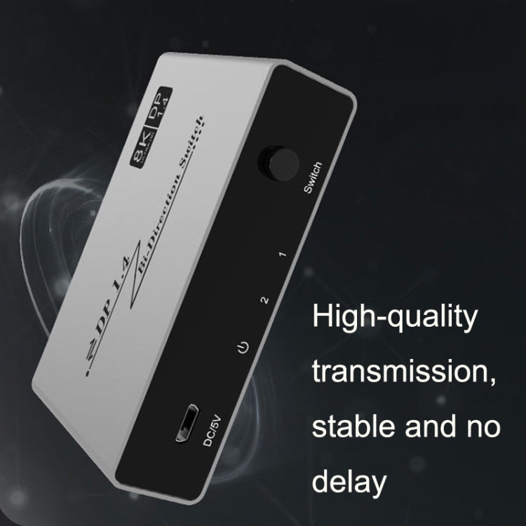 Commutatore bidirezionale 8K 60HZ 1.4V 2 In 1 Out DP, Grey