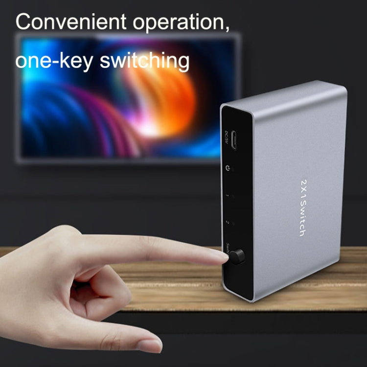 Commutatore bidirezionale 8K 60HZ 1.4V 2 In 1 Out DP, Grey