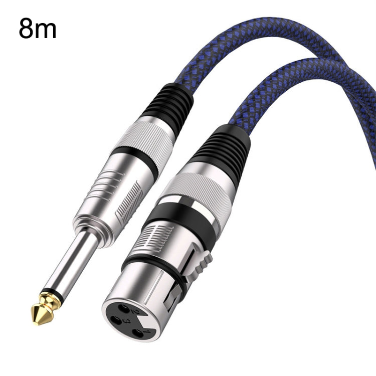 Cavo di bilanciamento XLR per microfono TRS da 6,35 mm maschio a rete blu e nero, 0.5m, 1m, 1.8m, 3m, 5m, 8m, 10m, 12m, 15m, 20m, 25m, 30m