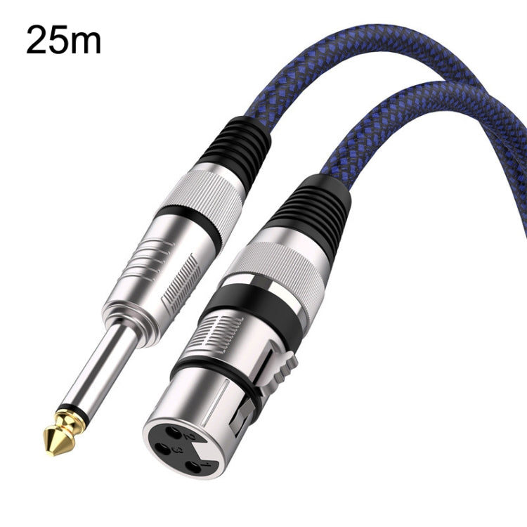 Cavo di bilanciamento XLR per microfono TRS da 6,35 mm maschio a rete blu e nero, 0.5m, 1m, 1.8m, 3m, 5m, 8m, 10m, 12m, 15m, 20m, 25m, 30m