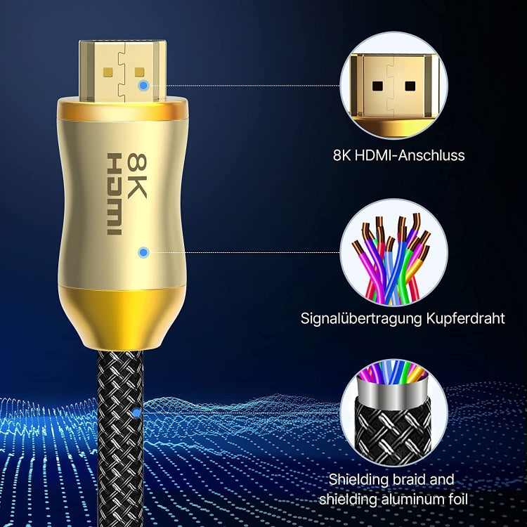 HDMI 2.1 Versione 8K 60Hz Per PS4 Cavo Proiettore Notebook Set-Top Box Cavo, CO-HD801 1m, CO-HD801 1.5m, CO-HD801 2m, CO-HD801 3m, CO-HD801 5m, CO-HD801 10m, CO-HD801 15m