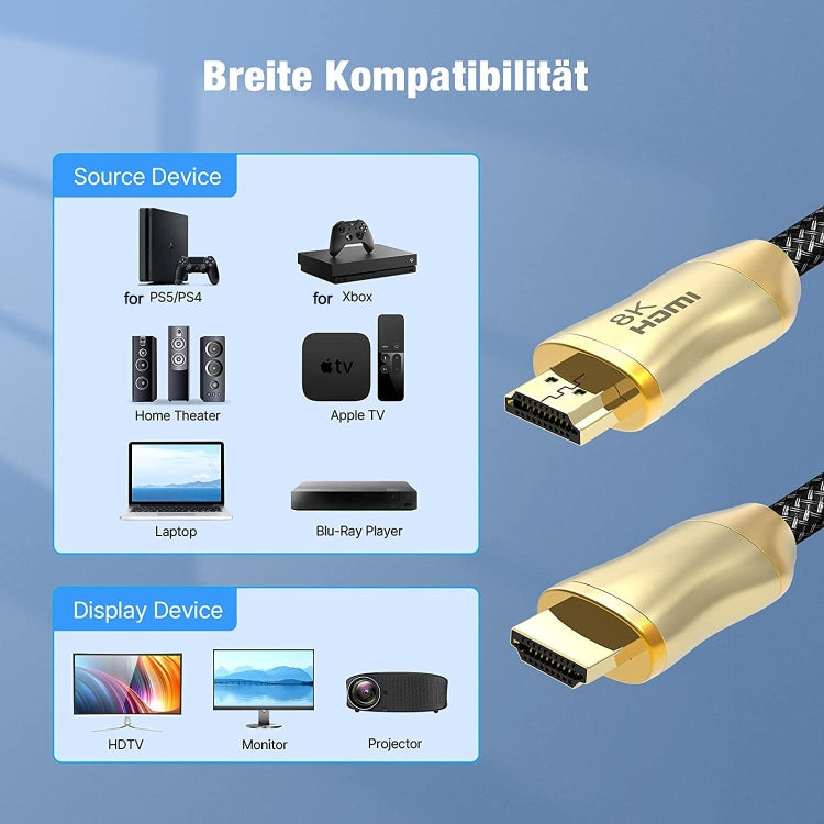 HDMI 2.1 Versione 8K 60Hz Per PS4 Cavo Proiettore Notebook Set-Top Box Cavo, CO-HD801 1m, CO-HD801 1.5m, CO-HD801 2m, CO-HD801 3m, CO-HD801 5m, CO-HD801 10m, CO-HD801 15m