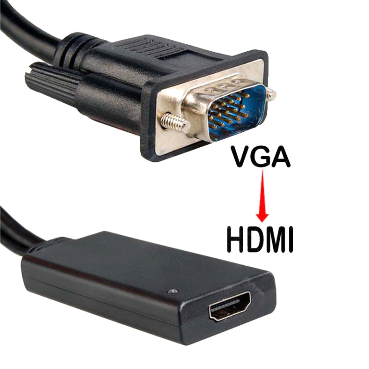 HD55Y Cavo adattatore da VGA a HDMI Convertitore da VGA+USB a HD 1080P con alimentatore, VGA+USB To HDMI