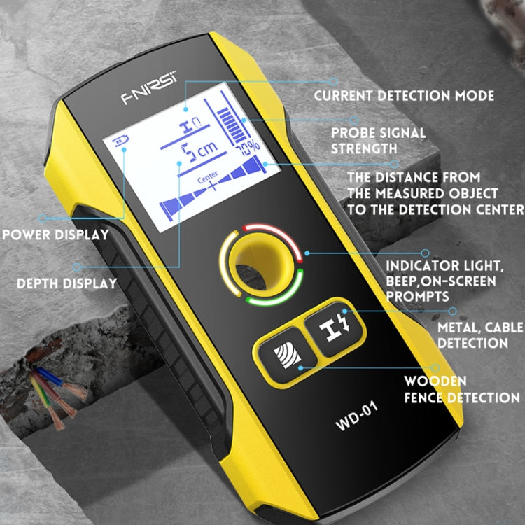 FNIRSI WD-01 Scanner a linee scure per rilevatori di metalli a parete portante multifunzionale, WD-01