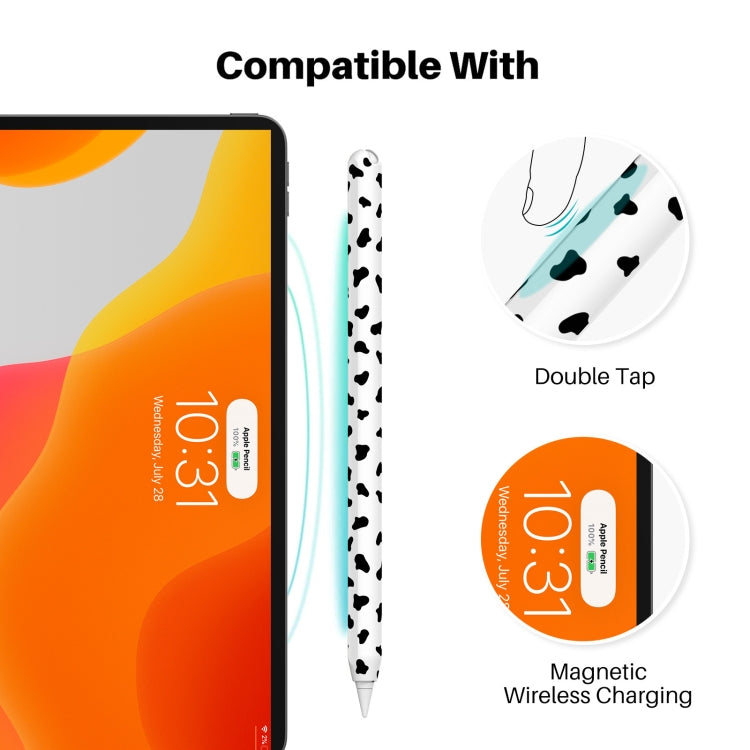 Per Apple Pencil 2 Custodia per penna in silicone AhaStyle PT65CW Custodia per stilo con motivo mucca da latte
