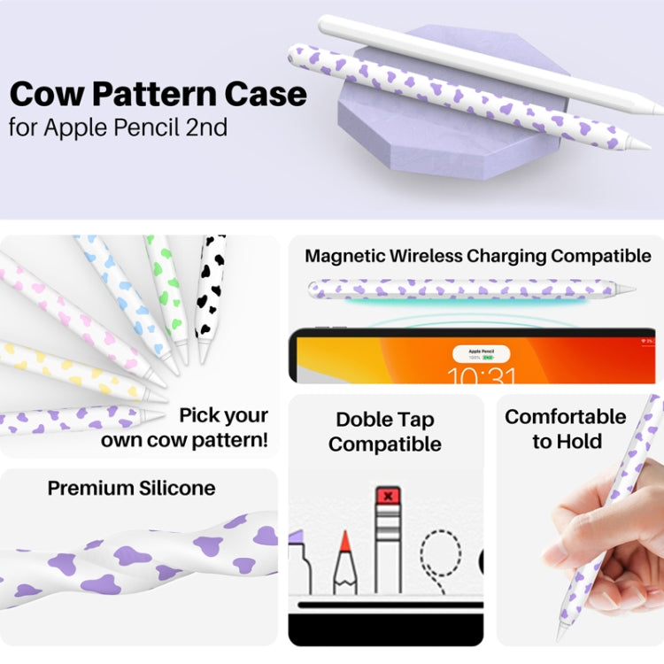 Per Apple Pencil 2 Custodia per penna in silicone AhaStyle PT65CW Custodia per stilo con motivo mucca da latte