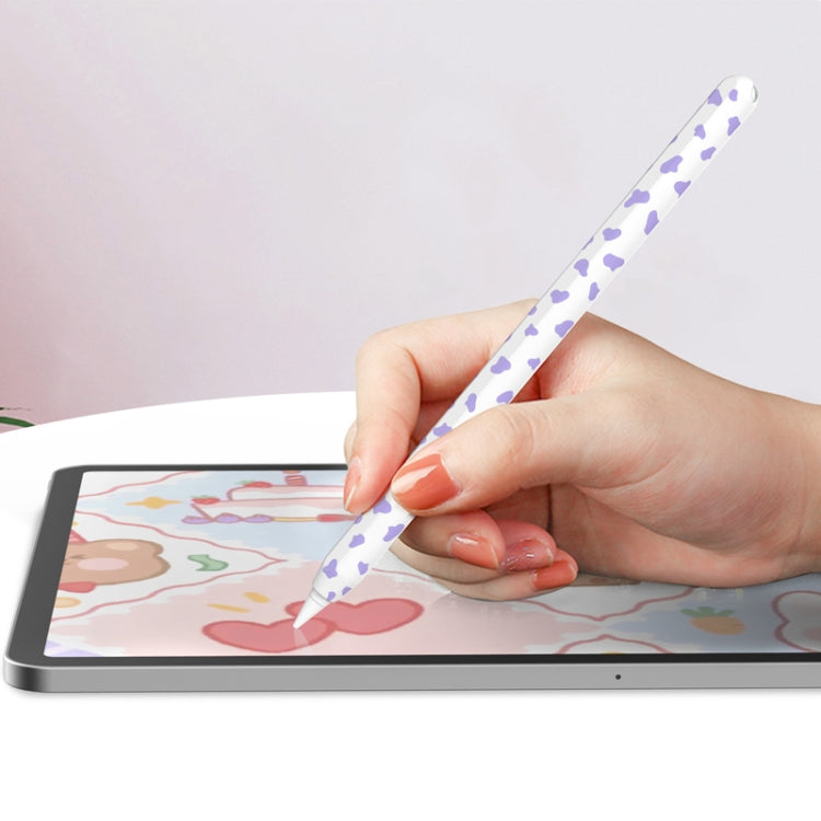 Per Apple Pencil 2 Custodia per penna in silicone AhaStyle PT65CW Custodia per stilo con motivo mucca da latte