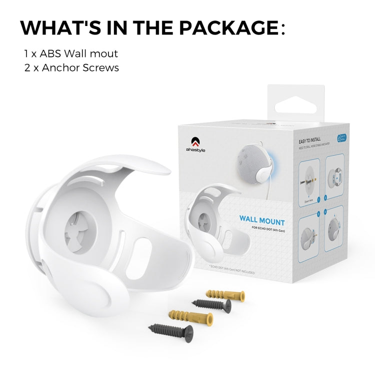 Per Amazon Echo Dot 4/5 AhaStyle PT183 supporto da parete per altoparlanti, For Amazon Echo Dot 4/5 White, For Amazon Echo Dot 4/5 Black