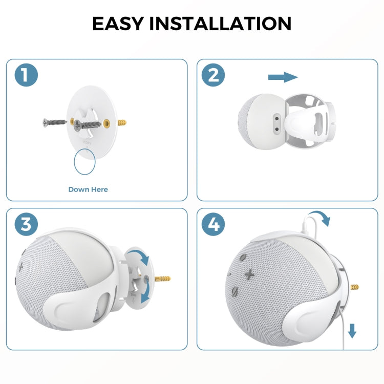 Per Amazon Echo Dot 4/5 AhaStyle PT183 supporto da parete per altoparlanti, For Amazon Echo Dot 4/5 White, For Amazon Echo Dot 4/5 Black