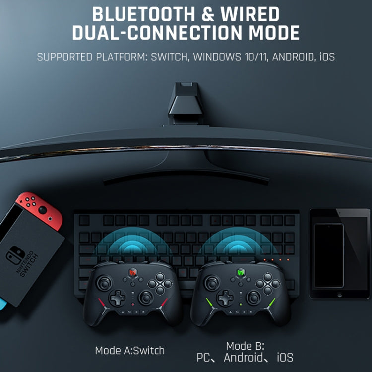 Interruttori di supporto dual mode con cavo Bluetooth Gamepad completamente meccanico / PC / Android / IOS, BIGBIGWON Blitz C2Pro, BIGBIGWON Blitz C2Pro+Base