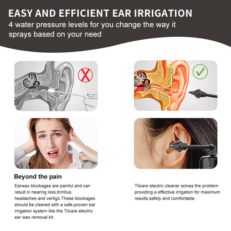 Flusso a triplo getto elettrico per la pulizia delle orecchie alimentato ad acqua con 3 impostazioni di pressione, Ear Cleaner
