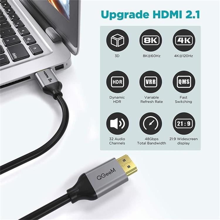 QGeeM QG-AV17 Cavo di connessione da HDMI a HDMI Supporto 8K e 60Hz, 1m Length, 1.8m Length, 3m Length, 4.5m Length