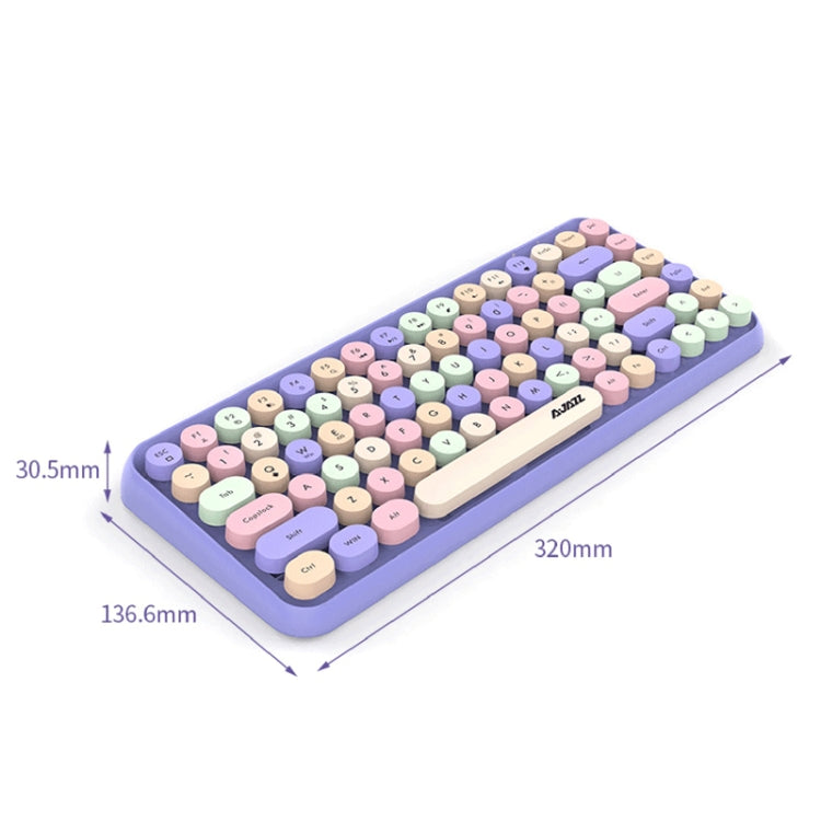 Ajazz 308I 84 Tasti Tablet Computer Notebook Home Office Punk Tastiera Bluetooth, Mixed Color Purple, Mixed Color Pink, Milk Tea Color, Mixed Color Green