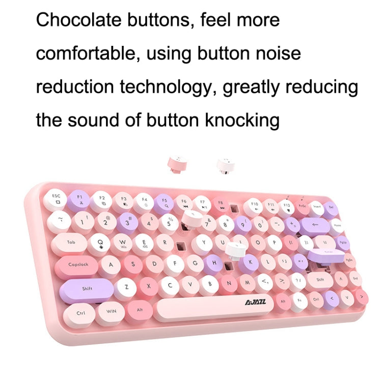 Ajazz 308I 84 Tasti Tablet Computer Notebook Home Office Punk Tastiera Bluetooth, Mixed Color Purple, Mixed Color Pink, Milk Tea Color, Mixed Color Green