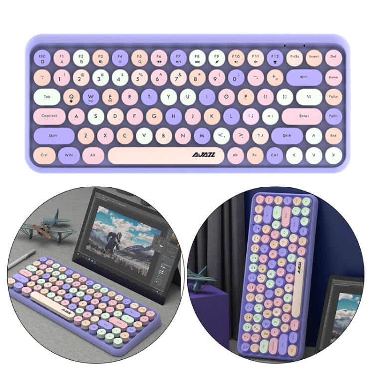 Ajazz 308I 84 Tasti Tablet Computer Notebook Home Office Punk Tastiera Bluetooth, Mixed Color Purple, Mixed Color Pink, Milk Tea Color, Mixed Color Green
