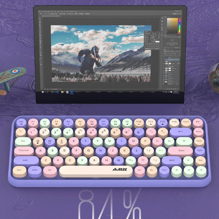 Ajazz 308I 84 Tasti Tablet Computer Notebook Home Office Punk Tastiera Bluetooth, Mixed Color Purple, Mixed Color Pink, Milk Tea Color, Mixed Color Green