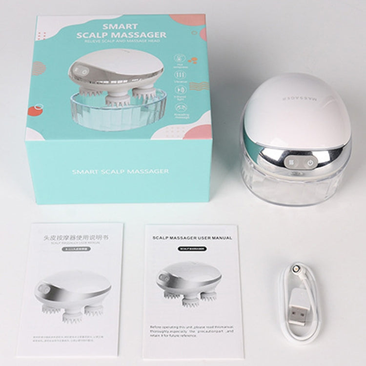 K111 Hot Compress Red Light Head Massager Impastamento elettrico Vibrazione Strumento testa impermeabile, K111 White