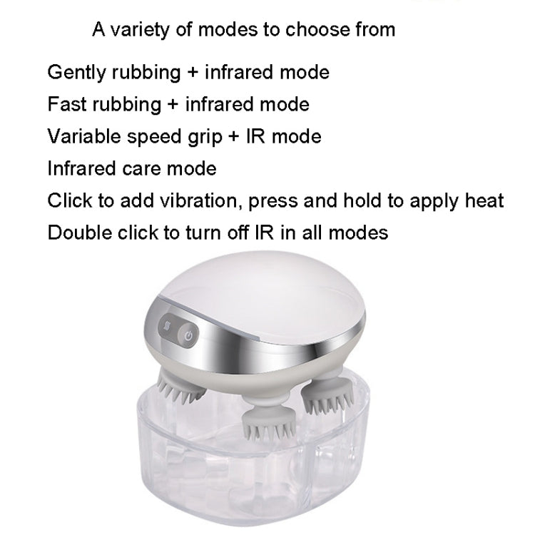 K111 Hot Compress Red Light Head Massager Impastamento elettrico Vibrazione Strumento testa impermeabile, K111 White