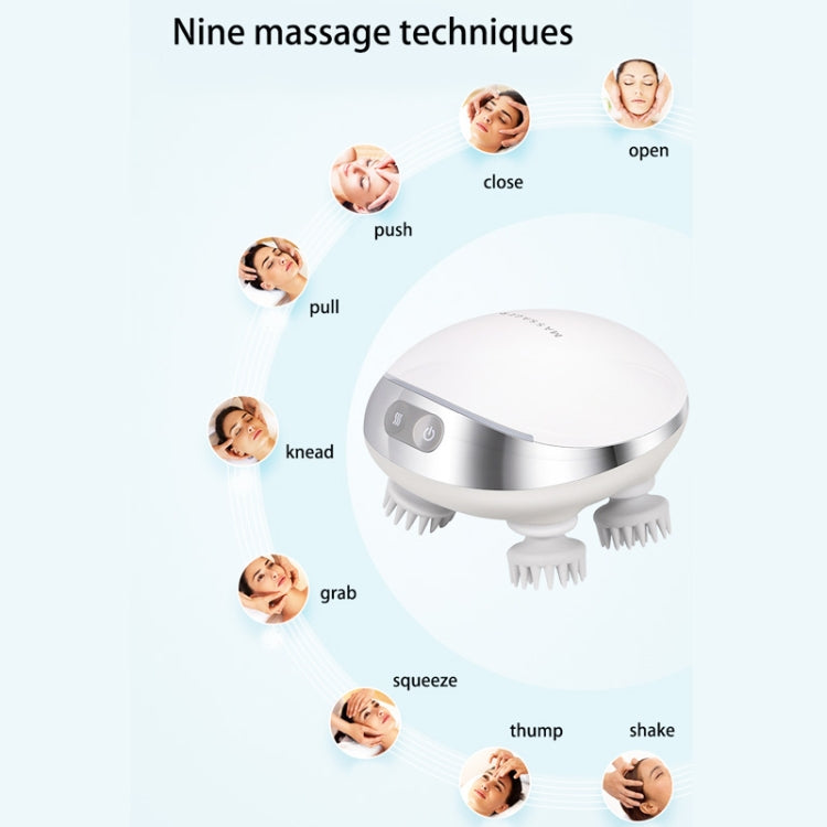 K111 Hot Compress Red Light Head Massager Impastamento elettrico Vibrazione Strumento testa impermeabile, K111 White
