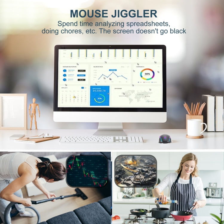Mouse senza fili portatile E50 2.4G Wireless Jiggler con 7 tasti