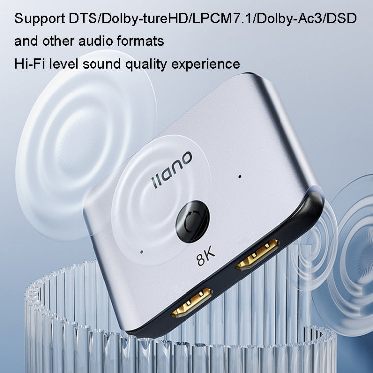 llano LCTS502G 2 In 1 Out Conversione a 2 vie Commutatore HDMI Versione 2.1 Video 8K Ultra HD, 2 In 1 Out 2-Way Conversion