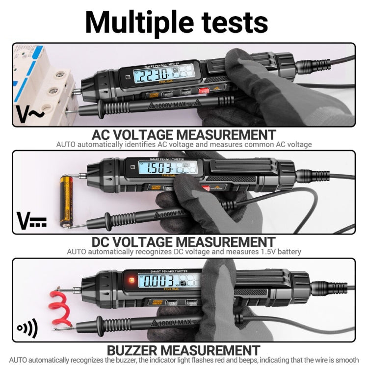 Penna per test di induzione per elettricisti Misuratore universale digitale ad alta precisione anti-combustione completamente intelligente, ANENG A3005, ANENG A3005A, ANENG A3005B