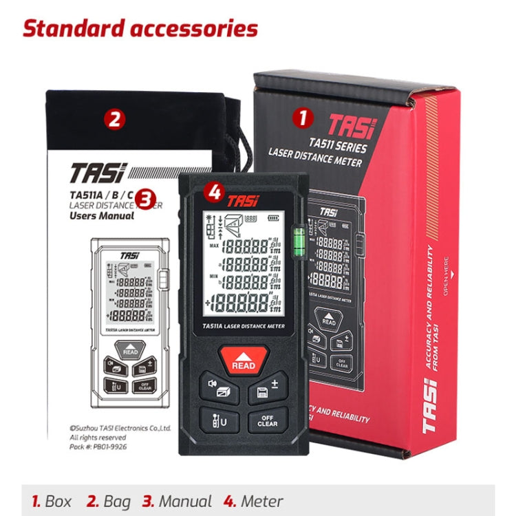 Strumento di misurazione a infrarossi per camera di misurazione della distanza palmare laser, TASI TA511A, TASI TA511B, TASI TA511C