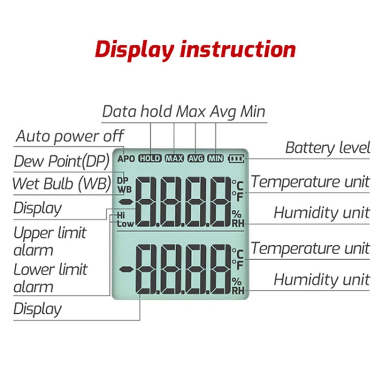 TASI TA621A Termometro digitale del punto di rugiada Misuratore di umidità della temperatura ambiente, TASI TA621A
