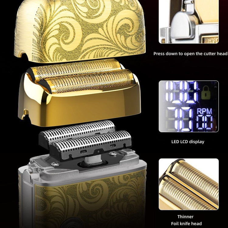 Set impermeabile per tagliacapelli elettrico 2 in 1 per taglio di capelli calvo da uomo, 962 Gold, 962 Gray