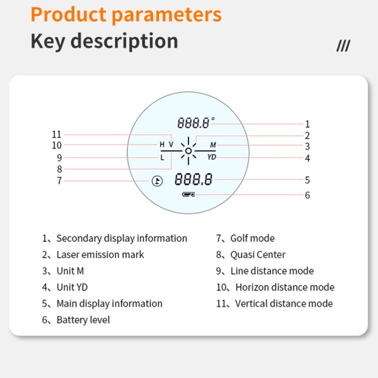 ARBULL LS-1000 telemetro da golf altimetro goniometro per esterni telescopio, LS-1000