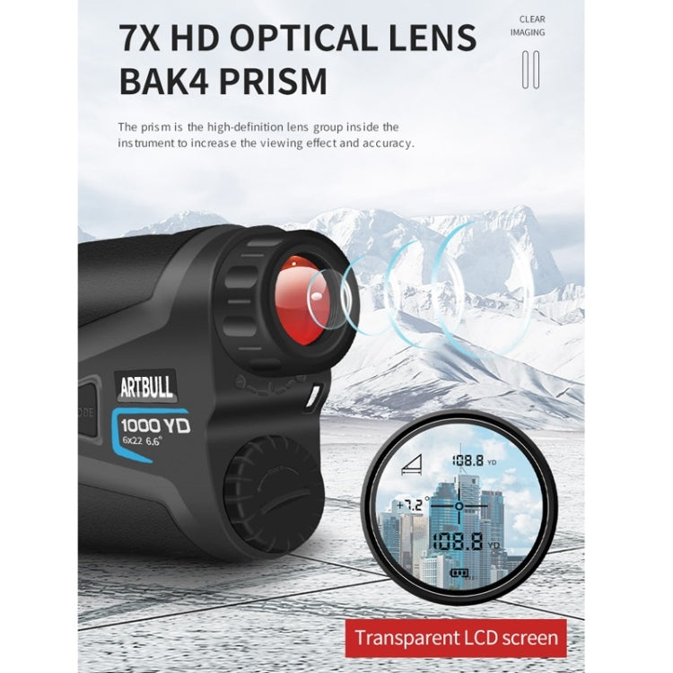 ARTBULL Tachimetro altimetro telescopio telemetro laser golf 1000 m, ARTBULL 1000m