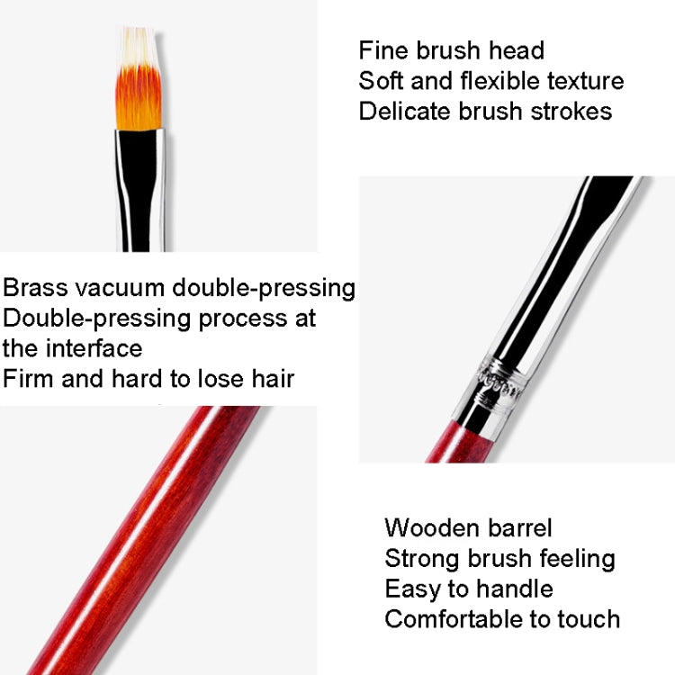 5pcs penna per unghie strumento per palo in legno penna per tintura sfumata strumento per aggancio multilinea, 5pcs Sweeping Pen
