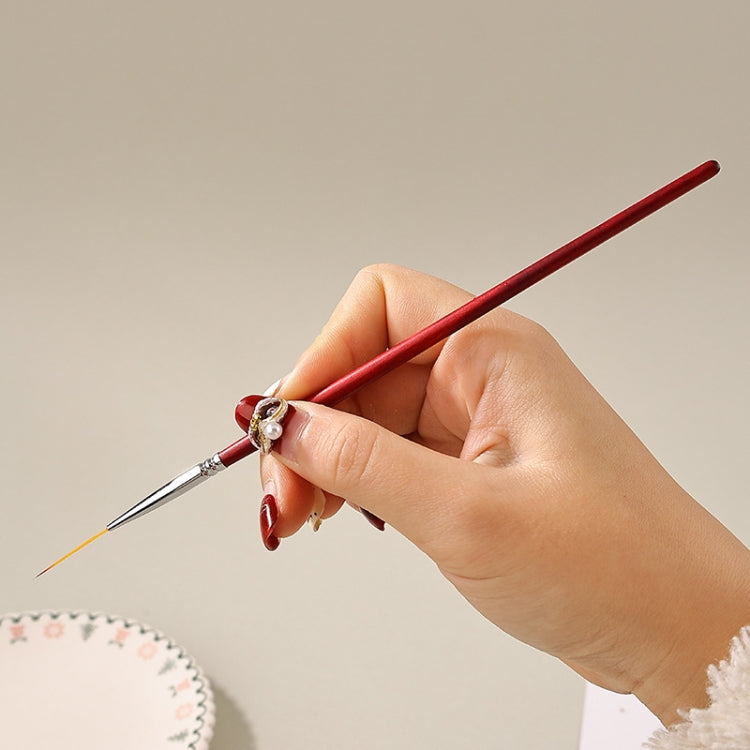 5pcs Nail Fine Line Pulling Pen Color Painting Flower Pen Fine Outline Nail Art Pen, No.1 0.6cm, No.2 0.9cm, No.3 1.2cm, No.4 1.8cm, No.5 2.4cm