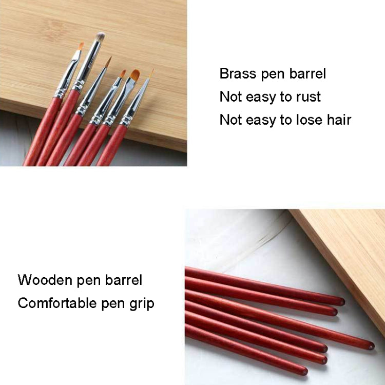 Pennello per unghie con asta di legno Strumenti per armature di bellezza Penna per disegno a penna per pittura a colori, 15pcs/set
