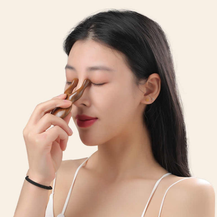 Massaggio in legno massello di sandalo dorato, raschiatura degli occhi e massaggio del naso, colore casuale, Nose Massage