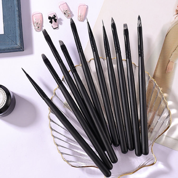 Penna da disegno per manicure con palo in legno Penna per pittura con terapia della luce, 10pcs/set