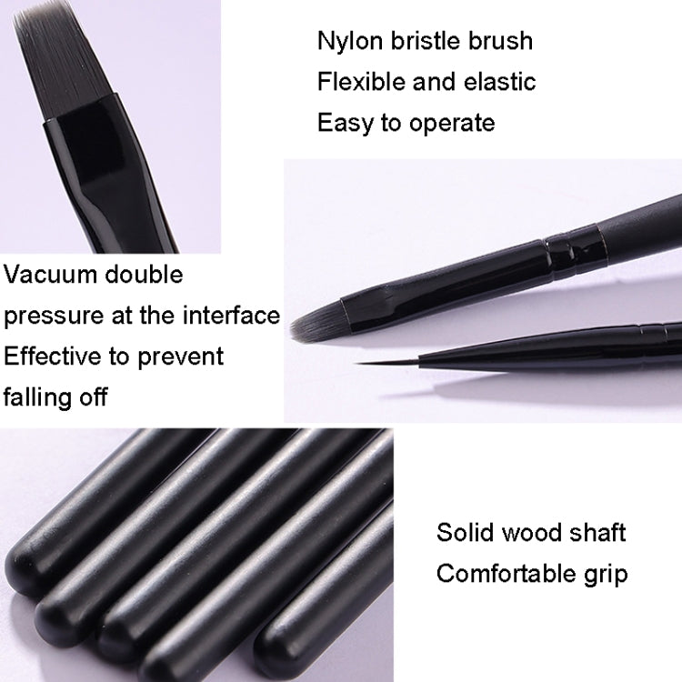 Penna da disegno per manicure con palo in legno Penna per pittura con terapia della luce, 10pcs/set