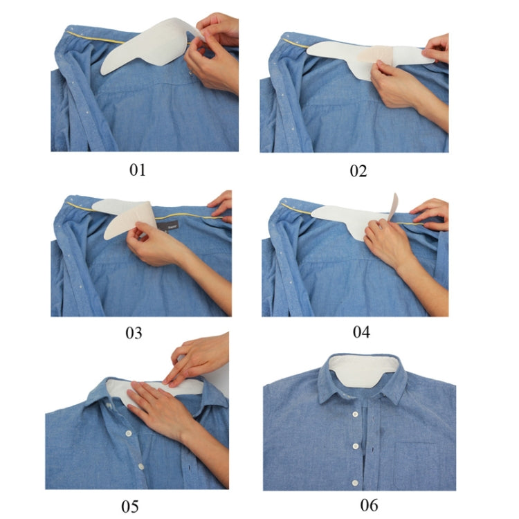 100 pezzi monouso autoadesivi assorbenti per t-shirt collo collare cappello adesivo assorbente, 25cm, 29cm