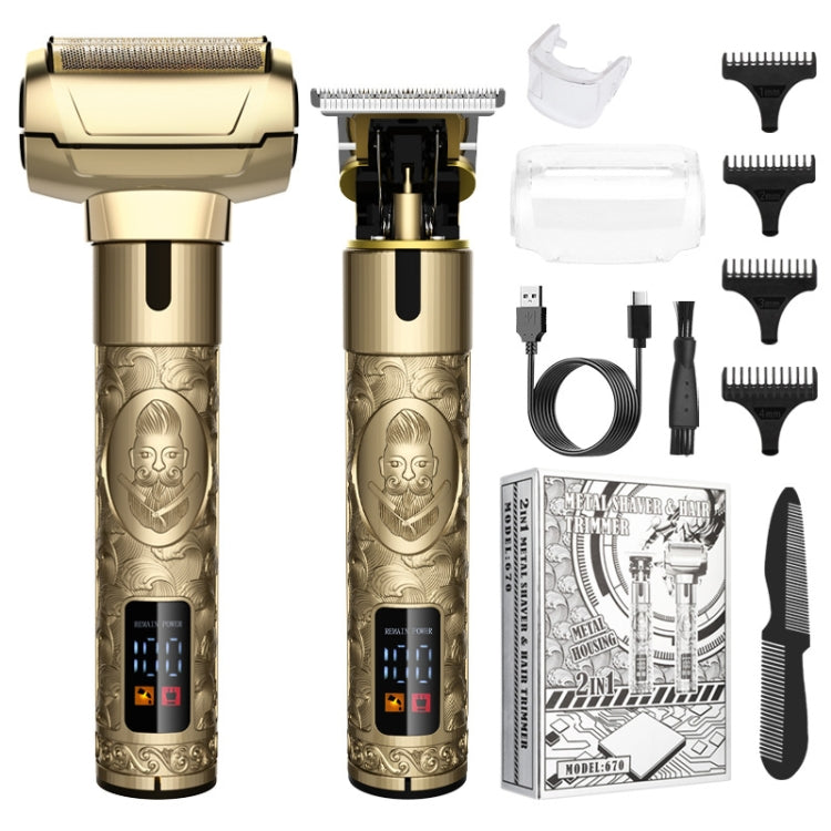 Set di coltelli da barba per taglio di capelli da uomo 2 in 1, 670 2 In 1