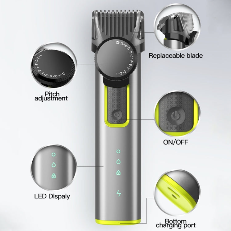 IPX5 Waterproof Men Multi-Functional Barber 4 in 1 Rasoio Set di peli del naso Spinta di ricarica USB, 677 4 In 1