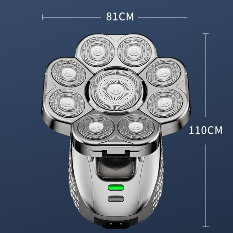 9 Rasoio USB multifunzionale a testa di coltello Rasoio per il lavaggio dell'acqua per tutto il corpo Uomo Capelli calvi, Single Machine, 6 In 1