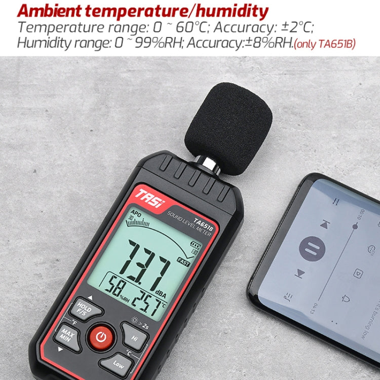 Dispositivo di decibel del tester del rumore domestico, TASI TA651A, TASI TA651B