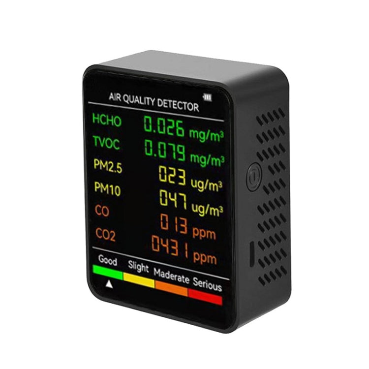 Rilevatore di qualità dell'aria PM2.5/PM10 Monitoraggio della qualità dell'aria interna, 6 in 1 Air Quality Detector White, 6 in 1 Air Quality Detector Black