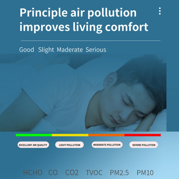 Rilevatore di qualità dell'aria PM2.5/PM10 Monitoraggio della qualità dell'aria interna, 6 in 1 Air Quality Detector White, 6 in 1 Air Quality Detector Black