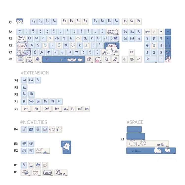 148 tasti MDA Altezza 5 lati Heat Rise PBT Copritasti per tastiera meccanica, 148 Keys Blue, 148 Keys Pink, 148 Keys Green
