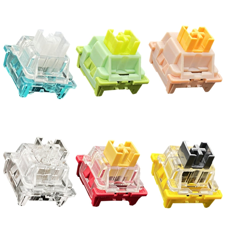 Albero a 3 pin per tastiera meccanica hot swap personalizzata da 40 pezzi, 40pcs Peach Linear Mute Shaft, 40pcs Paragraph Mute Shaft, 40pcs Marine Silent Shaft, 40pcs Crystal Dust Shaft, 40pcs Panda Paragraphs Shaft, 40pcs Silver Shaft