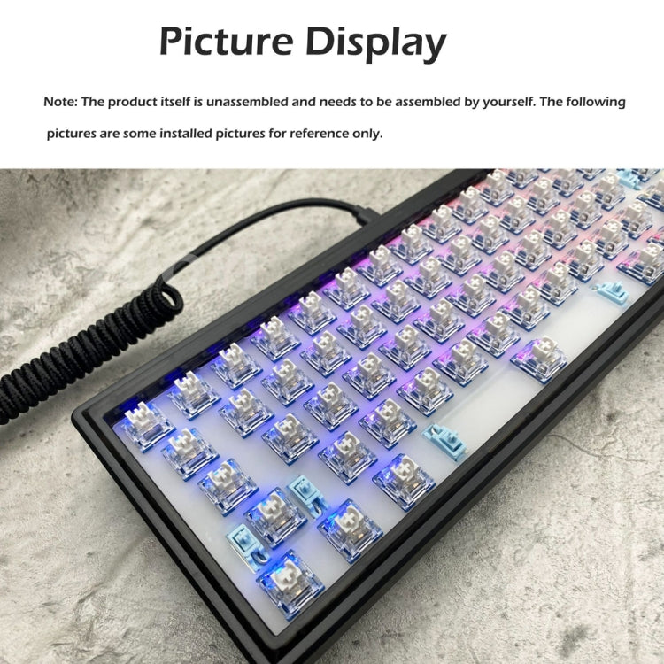 Kit tastiera meccanica personalizzata con retroilluminazione RGB cablata con albero hot swap, Beige, Black Transparent, Green Transparent, Purple Transparent
